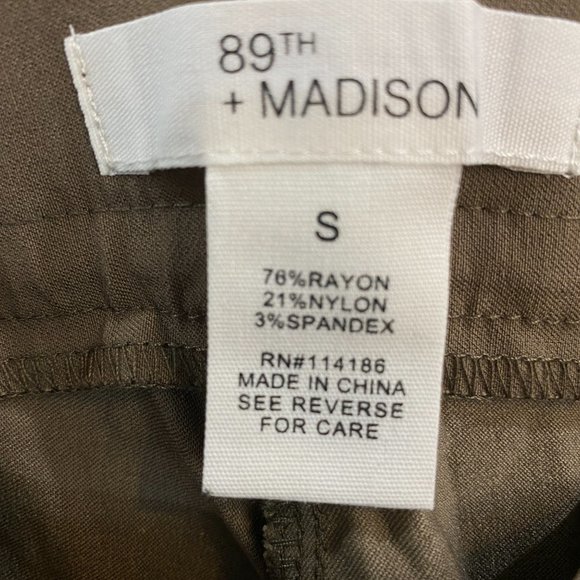 89th & Madison Comfort Waist Capri Pants Women's Small Brown Stretch NWT - Picture 6 of 12